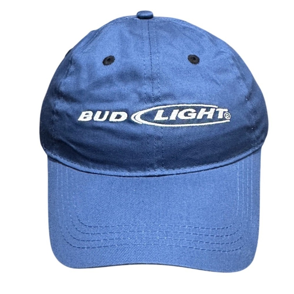 Bud Light Baseball Hat Cap Blue 2009 Official‎ Product Strap Back Adjustable